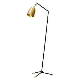 LAMPA PODŁOGOWA VERONIKA CZARNY/MOSIĄDZ